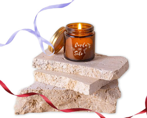 Velas personalizadas para invitados de boda